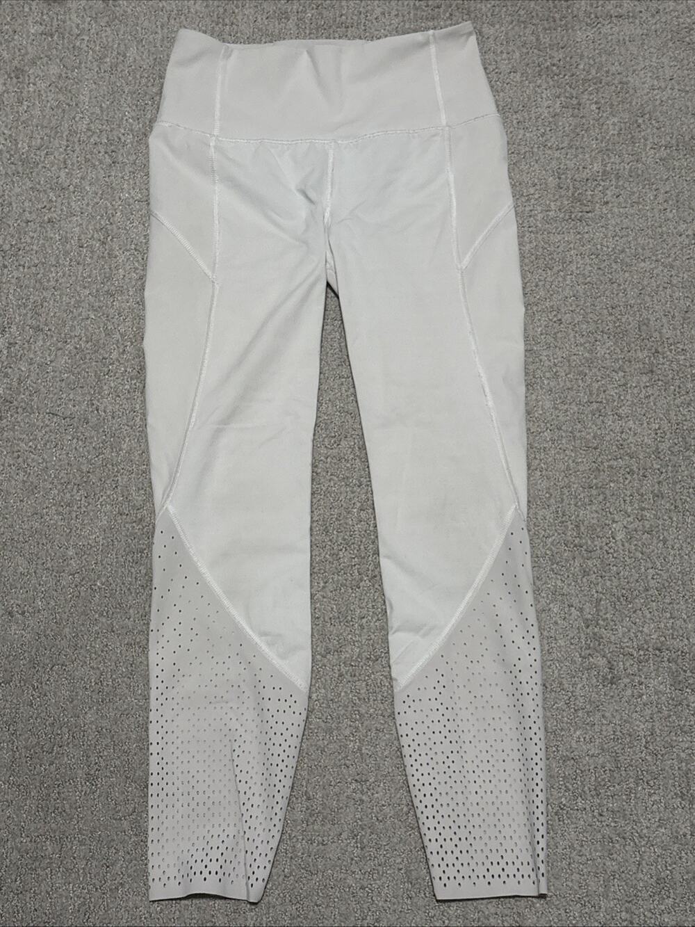 Lululemon Anew Tight 24” Inseam Size 6 White Perforated High Rise Leggings